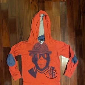 Desigual Boy’s Monkey Long Sleeve Shirt Hoodie Red Size 11/12
